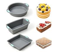 Sonostacle 3 Pièces Moule Gateau Silicone, Klein Silikon-Kuchenform-Set | Antiadhésif Résistant Moule Cake Silicone, Facile à Démouler Moules Patisserie pour Gâteaux, Pain de Mie, Financiers