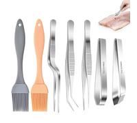 Sonostacle 5 Pièces Pinces en Acier Inoxydable, Pinces Arêtes de Poisson | Sans Effort Tenir Pince Aretes Poisson, Protection Antirouille Professionnelle Pinces Poissons, Pince Désarêter pour Cuisson