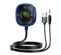 SONRU Aux Adaptateur Bluetooth 5,3 Voiture,Double Connexio,Brancher et Utiliser Réduction Bruit Micro,Recepteur Bluetooth Jack 3,5mm avec câble RCA,pour Stéréo Voiture/Domestique Appels Mains Libres