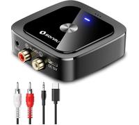 Sonru Récepteur Bluetooth 6.0 Jack, Adaptateur Bluetooth Rca Pour Chaine Hi-Fi, Recepteur Bluetooth Voiture Avec 2Rca Et 3.5[EN346]
