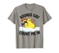 Sons Gay Count Me in Rubber Duck Drapeau Arc-en-Ciel Gay Pride T-Shirt