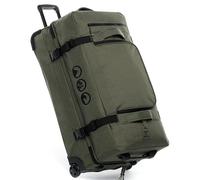 SONS OF ALOHA Sac de Voyage à roulettes Split Roller Kane XXL Valise Bagage Robuste avec 2 Roues 80 cm Duffle Sac de Sport Chariot et Sac à roulettes 140L - Femme & Homme Vert Olive