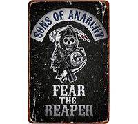 Sons of Anarchy Fear The Reaper Panneaux d’étain Vintage Affiche de métal rétro Plaque de Panneau Mur Art décor 8×12 Pouces