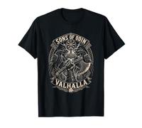 Sons of Odin Valhalla Mjolnir Axe Ravens Viking - Norse T-Shirt