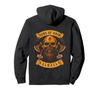 Sons of Odin- Valhalla Vikings Norse Skull Beard - Mjoelnir Sweat à Capuche