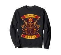 Sons of Odin- Valhalla Vikings Skull with Helmet and Beard - Sweatshirt