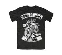 Sons of Suhl S51 T-Shirt Cult S50 DDR Trabant Ostkult Schwalbe Simson World Culture Tee Men Black Casual Tees Black XXL