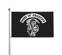 Sons%of the An*archy Drapeau double face 3x5FT - Design rock classique pour la décoration intérieure, les fêtes en plein air et les cadeaux pour les fans
