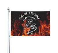 Sons%of the Anarchy Drapeau Double Face 3x5 FT - Bannière Série TV, Grand Drapeau Déco Murale, Festival & Événement, Intérieur Extérieur, Cadeau Fans