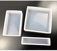 SONSMER Lot de 3 moules carrés et rectangulaires en résine de silicone pour fabrication artisanale de moules en résine époxy