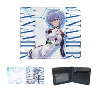 Sonsoke Ayanami Rei Hommes Portefeuilles Bi-Fold Portefeuille Carte ID Carte de Crédit Portefeuille Multi-usage pour Hommes et Femmes Cadeau Cosprey, Ayanami Rei 2, Standard, Anime, classique