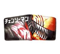 Sonsoke Chainsaw Men Anime Wallets Portefeuille à Deux Volets pour Carte d'identité, Carte de crédit, Portefeuille Multi-Usage pour Homme et Femme, Denji 3, L, Moderne
