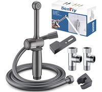 SonTiy Kit de pulvérisateur de bidet pour douche musulmane pour WC Douche de salle de bain UK Linge de lit pour bébé, bain pour animal de compagnie, laiton massif, pression réglable