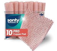 Sonty Éponges de cuivre 10 pièces - Chiffons écologiques fabriqués en Autriche sans Produits Chimiques | Éponge Vaisselle et grattoir Cuisine | Lavettes de cuivre lavables 15x15 cm