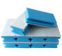 Sonty Lot de 10 éponges de nettoyage anti-rayures, lavables, grande taille 15 x 7 x 4 cm, blanc (bleu)