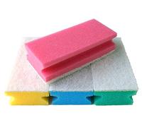 Sonty Lot de 4 Grandes éponges XL Soft, éponges, éponges de Nettoyage Haut de Gamme avec accroche, ne Raye Pas, intissé sans abrasif, 15 x 7 x 4 cm Couleur/Blanc