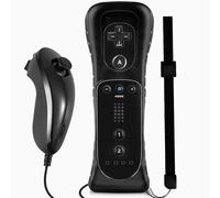 SONVIEE Wii Manette Remote Controller et Nunchuck Joystick Télécommande de Remplacement pour Wii avec étui en Silicone et Dragonne Contrôleur sans Motion Plus