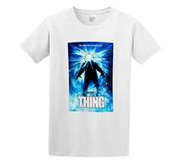 sonvsee Men's T-Shirts John Carpenter The Thing Black Edition Movie Poster Retro White 3XL