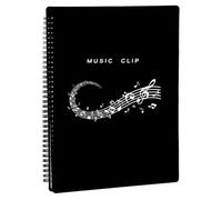 Sonwaha Dossier de Musique 30 Pages/90 Pochettes Chemise Porte Partition Dossier de Rangement pour Partitions de Musique Format A4 Porte Partition Musique Noir Porte Partition Chorale