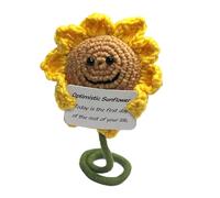 Sonwaha Positive, Positive Français Série Mini Funny Potato Cadeaux D'encouragement Tricotée Créative Mignonne Fruits Jouet pour Décoration de Fête l'Encouragement (Sunflower)