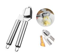 Sonwaha Presse Ail Premium, Hachoir et d'ouverture de bouteille d'ail 2 en 1 Broyeur Super Facile à Utiliser et à Nettoyer Écrase l'Ail et le Gingembre sans Effort Solide et Durable à Vie