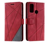 SONWO Coque pour Huawei P Smart 2020, Etui en Cuir PU Portefeuille Housse Fermeture Magnétique und Flip pour Huawei P Smart 2020, avec Fermeture Magnétique, Rouge