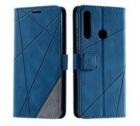 SONWO Coque pour Huawei Y6P, Etui en Cuir PU Portefeuille Housse Fermeture Magnétique und Flip pour Huawei Y6P, avec Fermeture Magnétique, Bleu