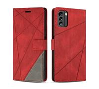 SONWO Coque pour Nokia G60 5G, Protection Housse Etui en Cuir PU Portefeuille Livre pour Nokia G60 5G, Emplacements Cartes, Fonction Support, Rouge