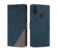 SONWO Etui Coque pour Galaxy M11, Protection Housse en Cuir PU Portefeuille Livre pour Galaxy M11, Emplacements Cartes, Fonction Support, Bleu