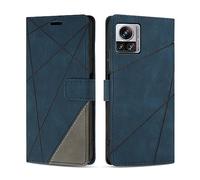 SONWO Etui Coque pour Moto Edge 30 Ultra, Protection Housse en Cuir PU Portefeuille Livre pour Moto Edge 30 Ultra, Emplacements Cartes, Fonction Support, Bleu