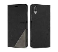 SONWO Etui Coque pour Sony Xperia L3, Protection Housse en Cuir PU Portefeuille Livre pour Sony Xperia L3, Emplacements Cartes, Noir
