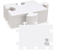 Sonwyoung Lot de 90 grands puzzles blancs en carton vierge à dessiner sur 20,3 x 22,9 cm - Créez vos propres pièces de puzzle géantes - Papier blanc vierge pour enfants et adultes - Projets d'art et