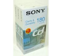 Sony 3 Cassettes VHS Série CD 180 Minutes Qualité CD 3E180CD