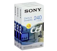 Sony 3 Cassettes VHS Série CD 240 Minutes Qualité CD 3E240CD