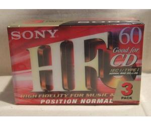 SONY 3C60HF Cassette Audio 60 Min, Compact Type 1 (position normal) (Pack de 3)