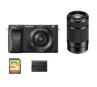 SONY A6400 hybride 24.2 mpix + objectif SONY SEL 16-50MM F3.5-5.6 OSS + objectif SONY SEL 55-210MM F4.5-6.3 OSS+64GB SD card + NP-FW50 Battery