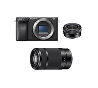 Sony A6400 Noir + 16-50mm OSS + 55-210mm OSS - Kit polyvalent et compact avec autofocus rapide