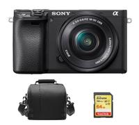 SONY A6400 Noir KIT SEL 16-50MM F3.5-5.6 OSS Noir + Carte SD de 64 Go + Sac