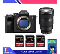 Sony A7 IV + FE 24-70mm f/2.8 GM + 3 SanDisk 128GB Extreme PRO UHS-II SDXC 300 MB/s + Ebook 'Devenez Un Super Photographe' - Hybride Sony