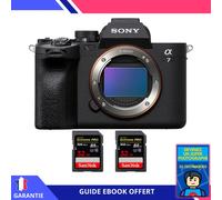 Sony A7 IV Nu + 2 SanDisk 32GB Extreme PRO UHS-II SDXC 300 MB/s + Ebook 'Devenez Un Super Photographe' - Hybride Sony