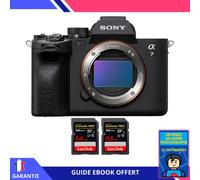 Sony A7 IV Nu + 2 SanDisk 64GB Extreme PRO UHS-II SDXC 300 MB/ + Ebook 'Devenez Un Super Photographe' - Hybride Sony