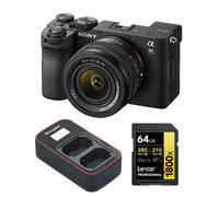Sony A7C II (28-60mm) noir Kit+Lexar 64Go carte mémoire professionnelle 1800x UHS-II SDXC+Kingma Sony NP-FZ100 LCD double USB chargeur