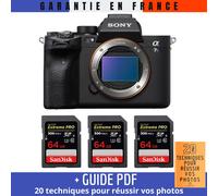 Sony A7S III Nu + 3 SanDisk 64GB Extreme PRO UHS-II SDXC 300 MB/s + Guide PDF MCZ DIRECT '20 TECHNIQUES POUR RÉUSSIR VOS PHOTOS