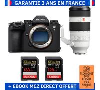Sony A9 III + FE 100-400mm f/4.5-5.6 GM OSS + 2 SanDisk 128GB Extreme PRO UHS-II SDXC 300 MB/s + Ebook '20 Techniques pour Réussir vos Photos' - Appareil Photo Professionnel