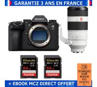 Sony A9 III + FE 100-400mm f/4.5-5.6 GM OSS + 2 SanDisk 64GB Extreme PRO UHS-II SDXC 300 MB/s + Ebook '20 Techniques pour Réussir vos Photos' - Appareil Photo Professionnel