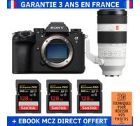 Sony A9 III + FE 100-400mm f/4.5-5.6 GM OSS + 3 SanDisk 128GB Extreme PRO UHS-II SDXC 300 MB/s + Ebook '20 Techniques pour Réussir vos Photos' - Appareil Photo Professionnel