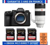 Sony A9 III + FE 100-400mm f/4.5-5.6 GM OSS + 3 SanDisk 32GB Extreme PRO UHS-II SDXC 300 MB/s + Ebook '20 Techniques pour Réussir vos Photos' - Appareil Photo Professionnel