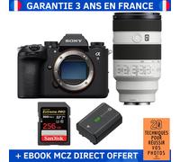 Sony A9 III + FE 70-200mm f/4 Macro G OSS II + 1 SanDisk 256GB Extreme PRO UHS-II SDXC 300 MB/s + 1 Sony NP-FZ100 + Ebook '20 Techniques pour Réussir vos Photos' - Appareil Photo Professionnel