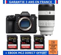 Sony A9 III + FE 70-200mm f/4 Macro G OSS II + 3 SanDisk 64GB Extreme PRO UHS-II SDXC 300 MB/s + Ebook '20 Techniques pour Réussir vos Photos' - Appareil Photo Professionnel