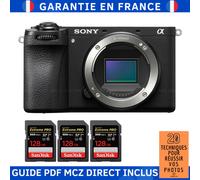 Sony Alpha 6700 ( A6700 ) + 3 SanDisk 128GB Extreme PRO UHS-II SDXC 300 MB/s + Guide PDF MCZ DIRECT '20 TECHNIQUES POUR RÉUSSIR VOS PHOTOS